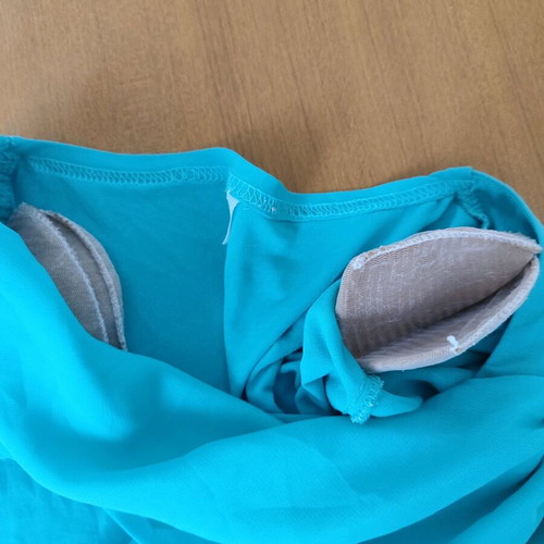 Vintage Women's Turquoise Blouse L/XL Like New With Shoulder Pads