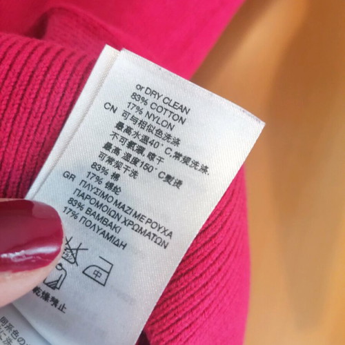 H&M cotton pullover used, fuchsia, size XS