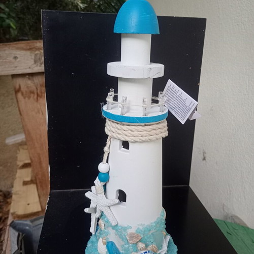 Decorative lighthouse with light 32cm new