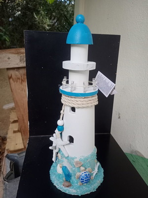 Decorative lighthouse with light 32cm new