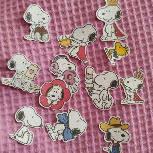 Snoopy stickers pack of 12 handmade matte paper