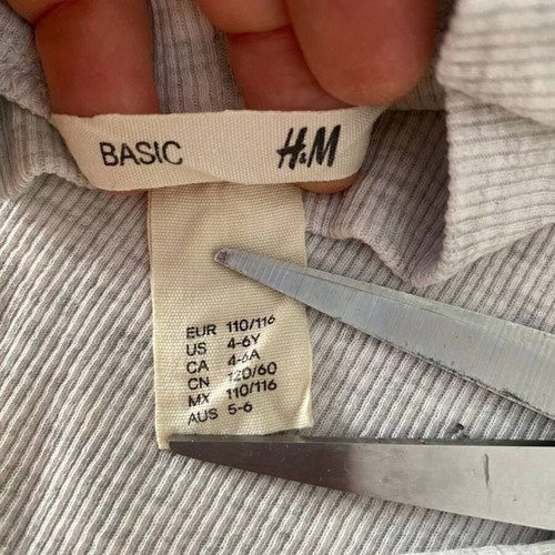 H&M Kids Grey Shirt 110/116 Like New Basic Rib Top