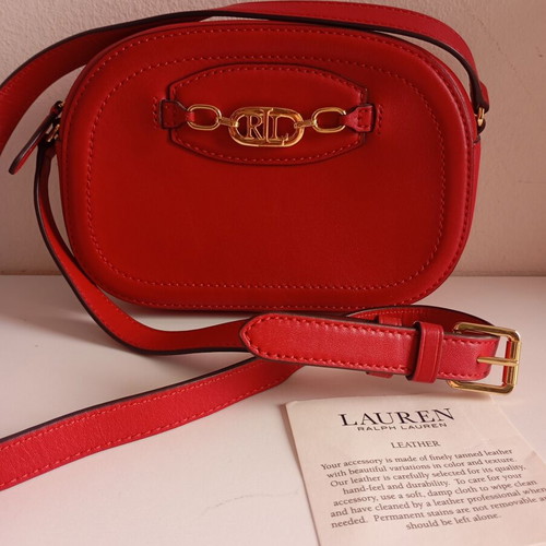 Ralph Lauren leather crossbody bag new, dark red