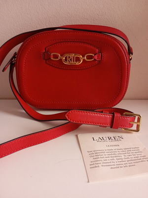 Ralph Lauren leather crossbody bag new, dark red