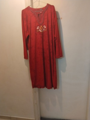 Velour Winter Nightdress new, red, size XL