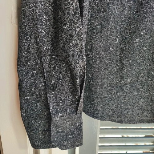 Shirt with Lahouria pattern like new, slim fit, black and gray, XL