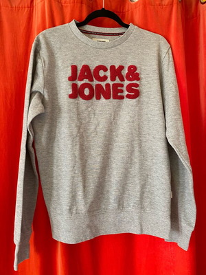 Jack & Jones unisex sweatshirt M like new, grey and red
