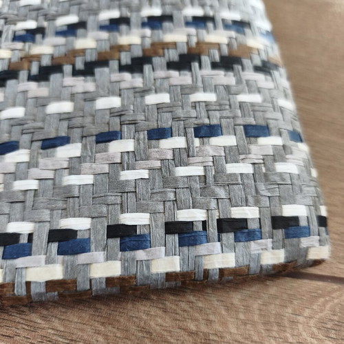Straw Envelope Bag new, gray and blue