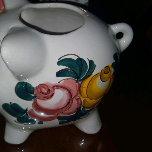 Ceramic pig vintage used decorative figurine