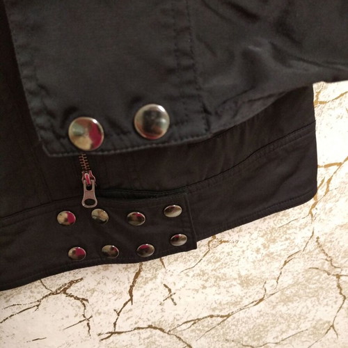 Amisu women's satin jacket, military style with zippers and metal buttons