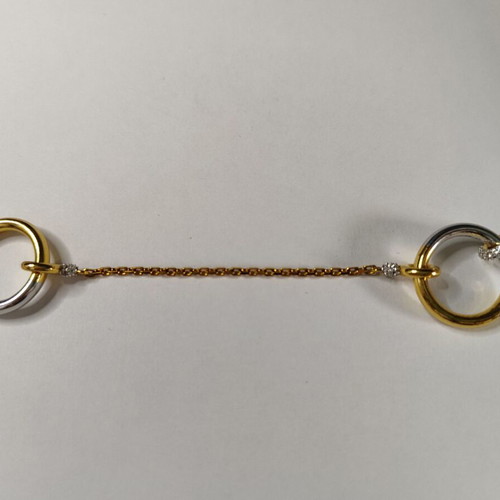 PHORIA Hookup Chain Ring δαχτυλίδι μεταχειρισμένο, ασημένιο επιχρυσωμένο με λευκό τοπάζι