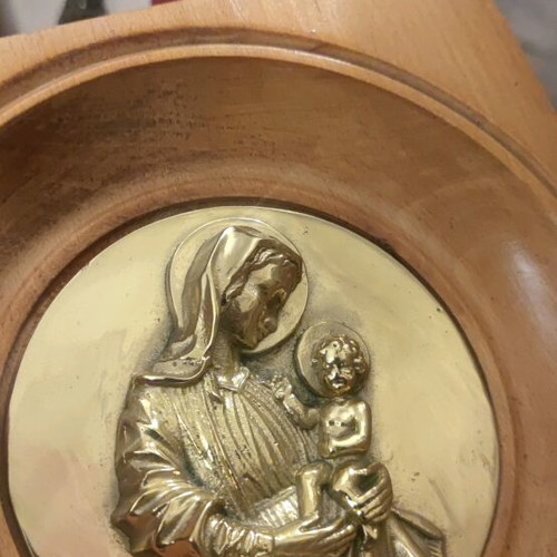 Virgin Mary and Christ bronze icon like new