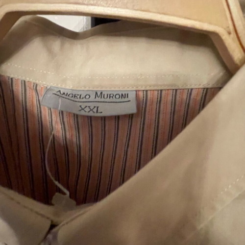 Angelo Muroni beige men's shirt XXL new 100% cotton