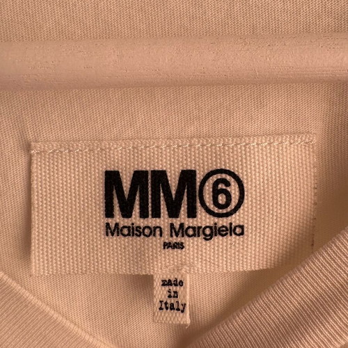 MM6 Printed T-shirt with lace sleeves like new, white