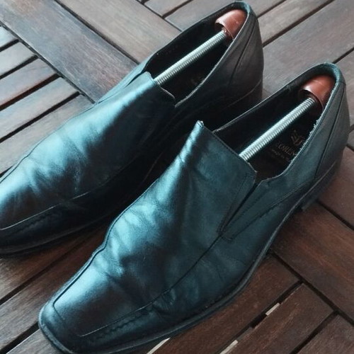 Lorenzi men's leather formal slip-on shoes EU 45 like new, black