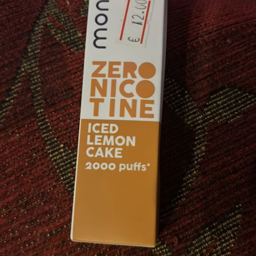 Nobacco Mono Disposable E-Cigarette Iced Lemon Cake, 2000 puffs, nicotine-free