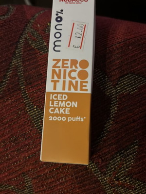 Ηλεκτρονικό τσιγάρο Nobacco Mono μιας χρήσης Iced Lemon Cake, 2000 τζούρες, χωρίς νικοτίνη