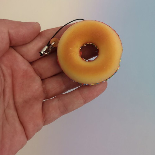 Squishy mini stress relief toy donut keychain