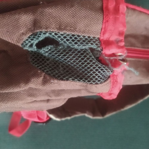 Skip Hop backpack for kindergarten used, with torn bottle holder