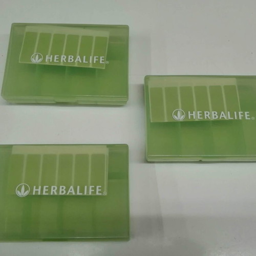 Herbalife pill organizer box new, green plastic