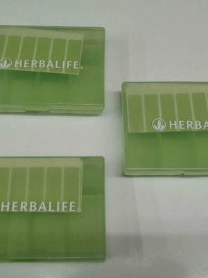 Herbalife pill organizer box new, green plastic