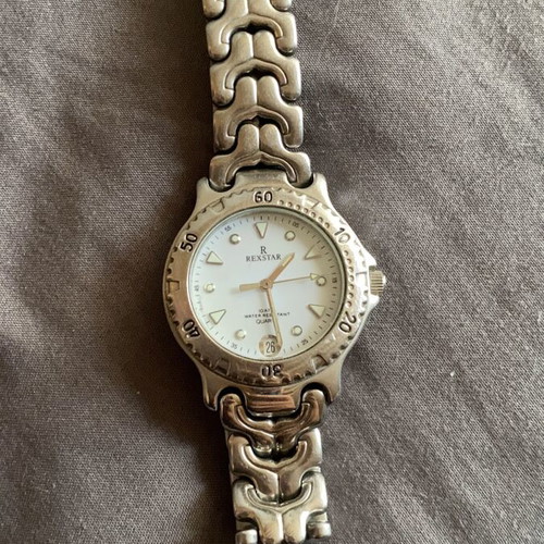 Rexstar vintage women's quartz watch used, stainless steel, 10ATM