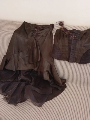 Skirt set with blouse brown, like new, size M