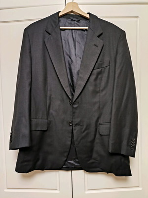 Men's jacket with shoulder pads black cashmere Large new