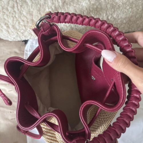 Callista raffia and leather hand bag new with red details