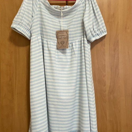 Zoe Black off-shoulder striped dress