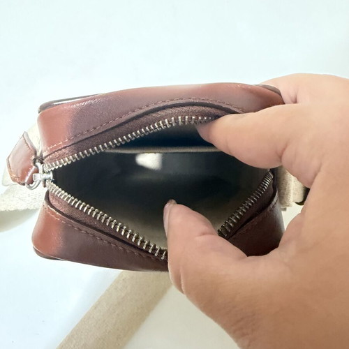 Jacquemus brown crossbody bag with beige strap