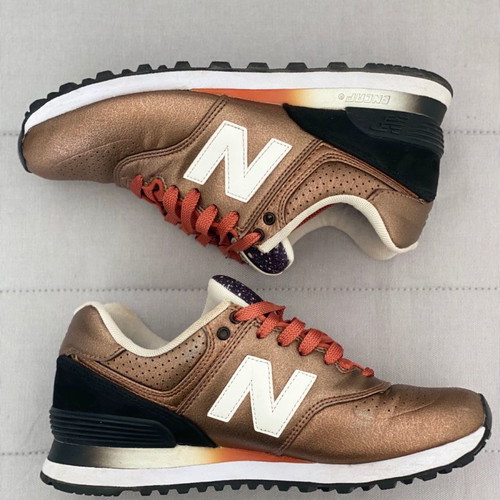 New Balance 574 Bronze athletic shoes used, size 38