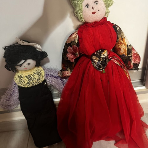 Handmade dolls used for creative play, set of two