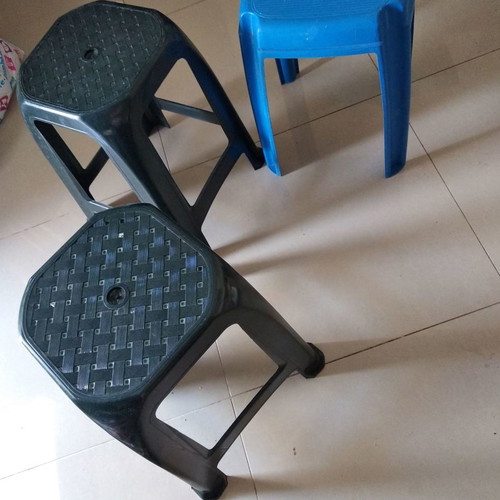 Plastic stools used, set of 3, chair height