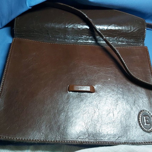 Leather envelope bag used, women's shoulder brown