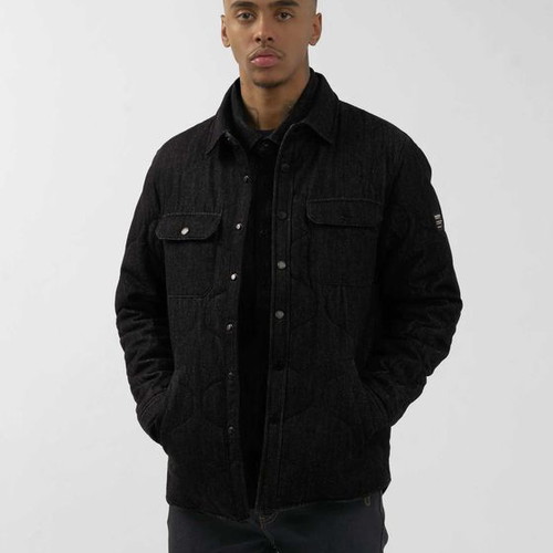 OVO Pom Pom Denim Quilted Overshirt like new, men's size M, blue
