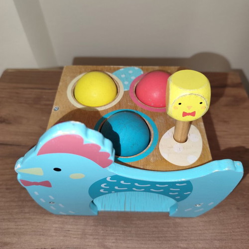 Montessori Djeco Wooden Chicken Hammer Game used