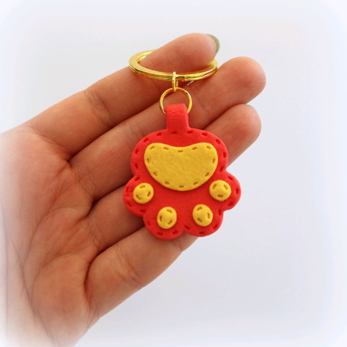 Handmade paw keychain new with monogram