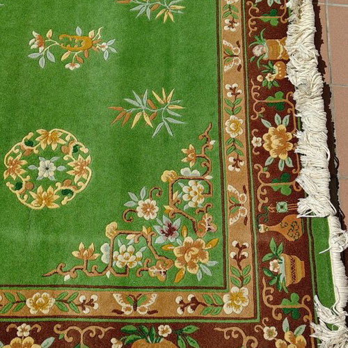 Handmade Chinese rug new, wool, green 200x300 cm