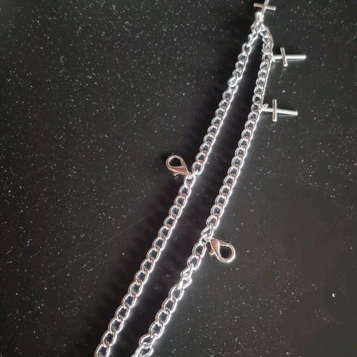 Wallet Chain with 3 Crosses 30cm like new metal