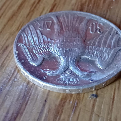 Silver 30 drachma coin Konstantinos Anna Maria