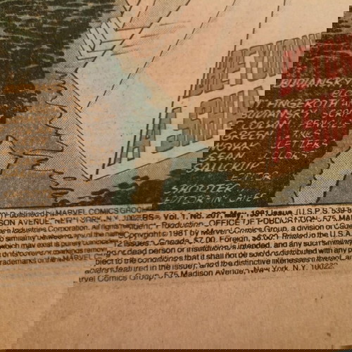 Avenger #207 κόμικ μεταχειρισμένο, έτος 1981 σε άριστη κατάσταση