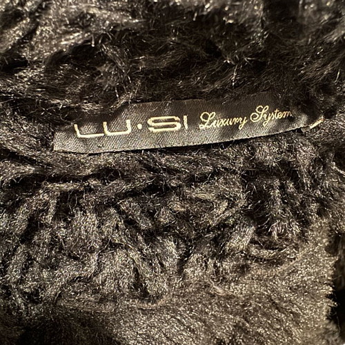 LU•SI Luxury Sustem μαύρο γούνινο πανωφόρι extra small μεταχειρισμένο