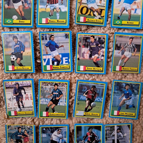 Italian football campionato used, pack of 16 mini Top Micro Card Calcio 1989-1990