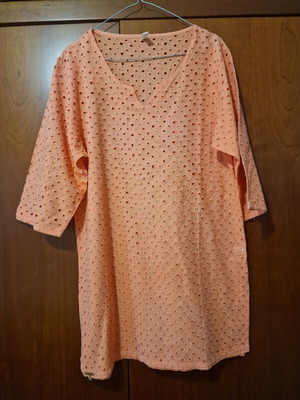 Tunic Miss Rosy like new, orange broderie anglaise, size L