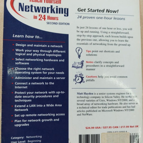 Networking in 24 Hours book used, English
