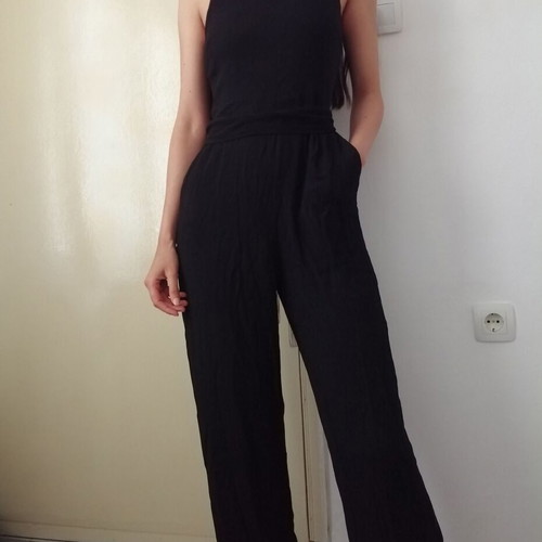 Mango black women's jumpsuit with belt, size S