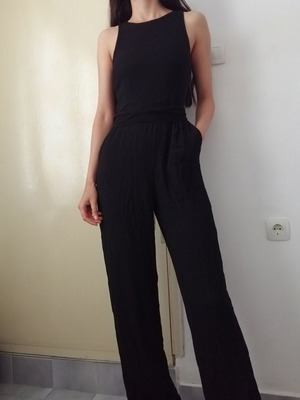 Mango black women's jumpsuit with belt, size S