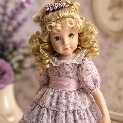 Dianna Effner Lavender porcelain doll like new