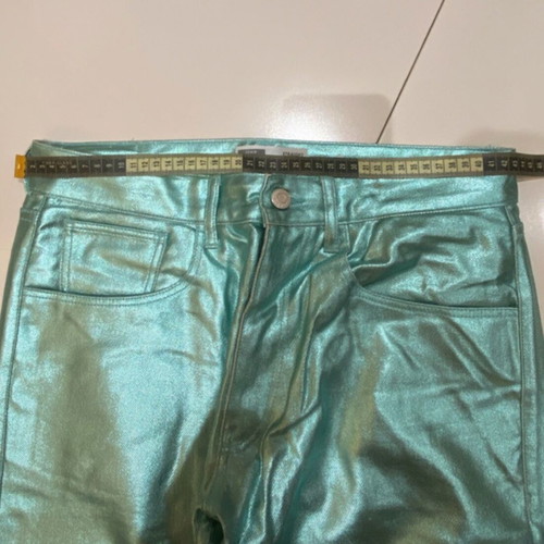 Bershka metallic blue turquoise pants like new, size 38